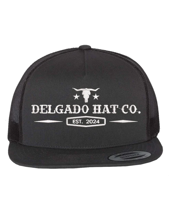 Black Long Horn Skull Delgado Hat Co. Snapback